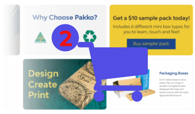 Pakko's cart system website element