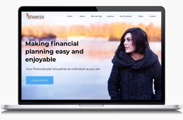 Private Phoenix Wealth Management's designed website on a laptop