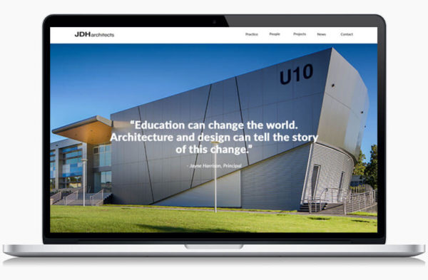 JDH Architects's website on the desktop
