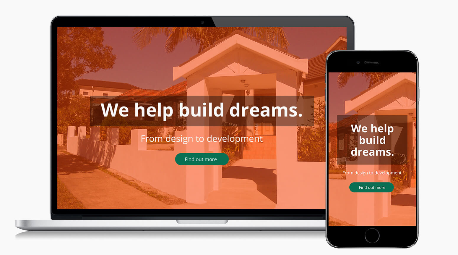 A to Z Builder's designed website on computer and mobile screens to show responsiveness